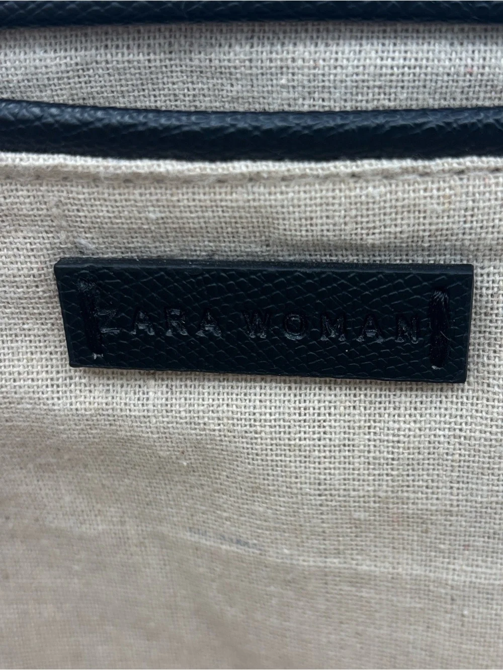 Zara Classic Top-Handle Satchel - Black & Cream (missing crossbody strap)